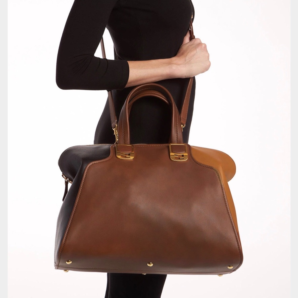 Large colorblock chameleon fendi bag